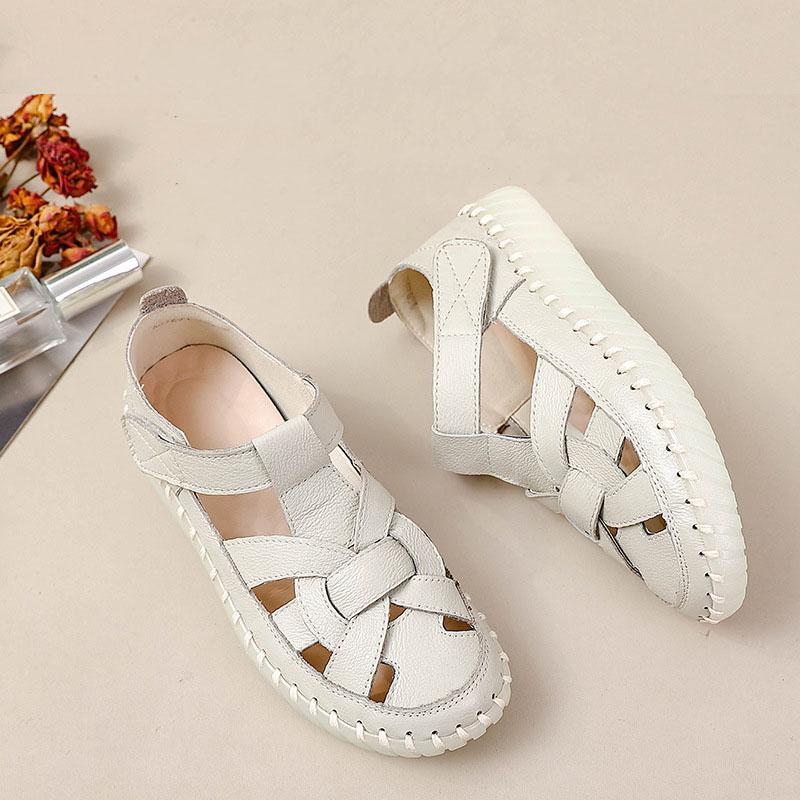 2024 Новые ортопедические сандалии женские противоударные закрытые носки летние туфли женские из натуральной кожи гладиаторские римские сандалии большой размер 43