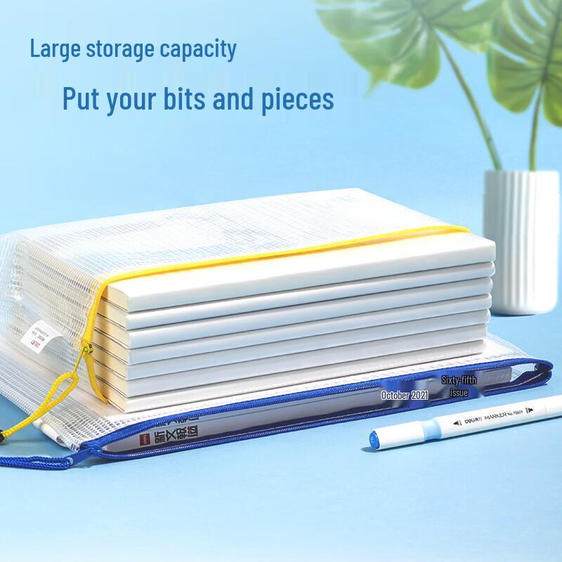 Deli A4 PVC Mesh Zipper Bag