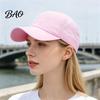 Adjustable Baseball Cap Women Cap, Elastic Straps Quick-Drying Sun Hat, Breathable Workout Hat Criss-Cross Ponytail Design for Running Yoga