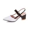 2023 Sandals Women's Summer New Pointy Chunky Sandals Large Size Women's Fashion Woman Shoes