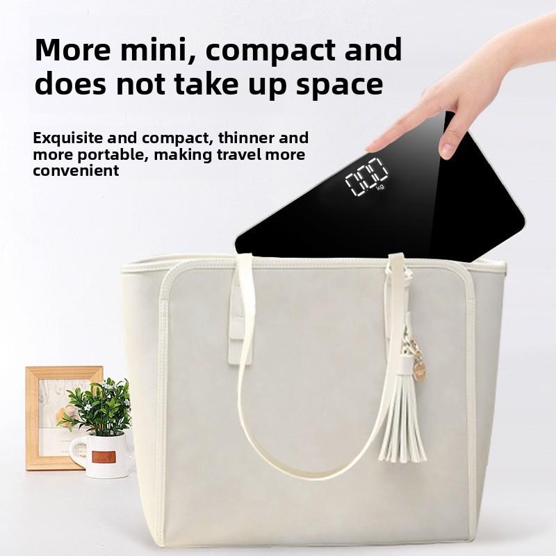 Mini Mirror Digital Body Weight Scale With Usb Charging For Dorm Room And Household Use