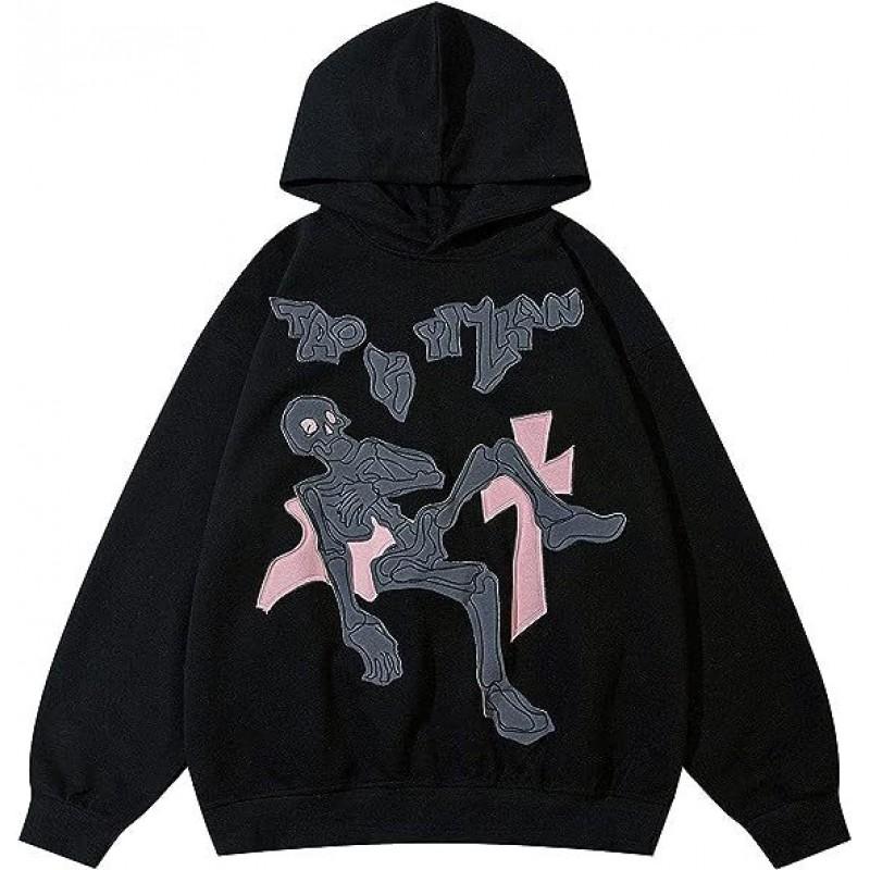 Hip Hop Graffiti Hoodie Loose Fit Long Sleeve Teens Couples Casual Streetwear