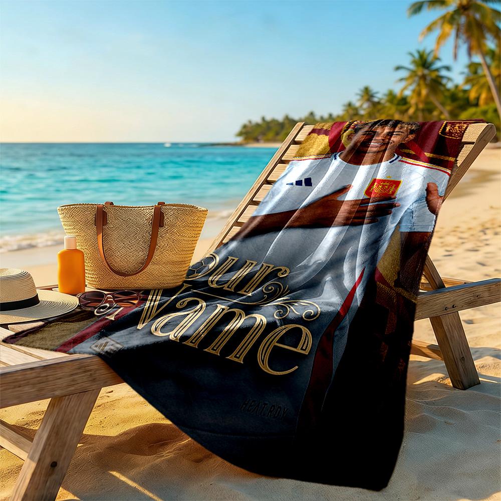 Lamin Yamal Personalized Name Beach Towel Quickdry Soft Microfiber