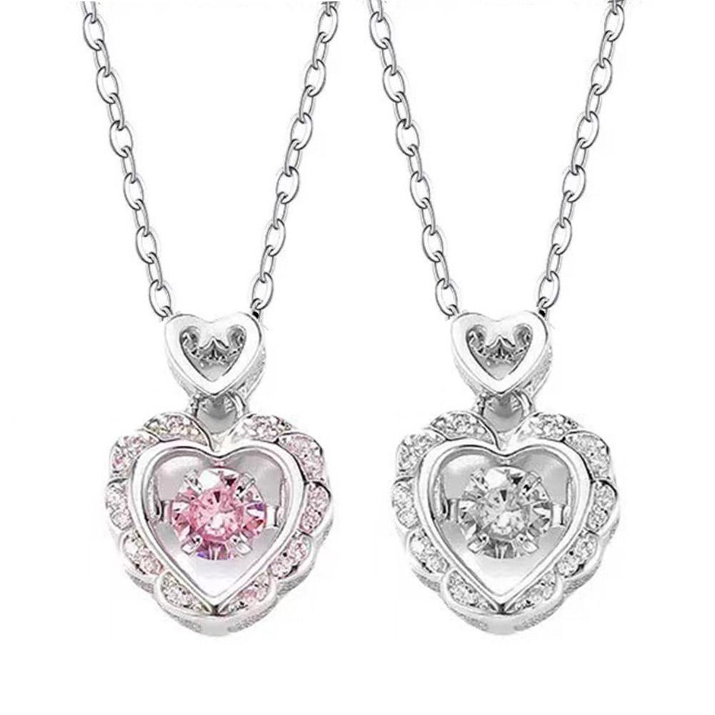 Модное женское ожерелье в форме сердца, кулон с кристаллами, подарки, ювелирное ожерелье, полое ожерелье на день рождения O6A5