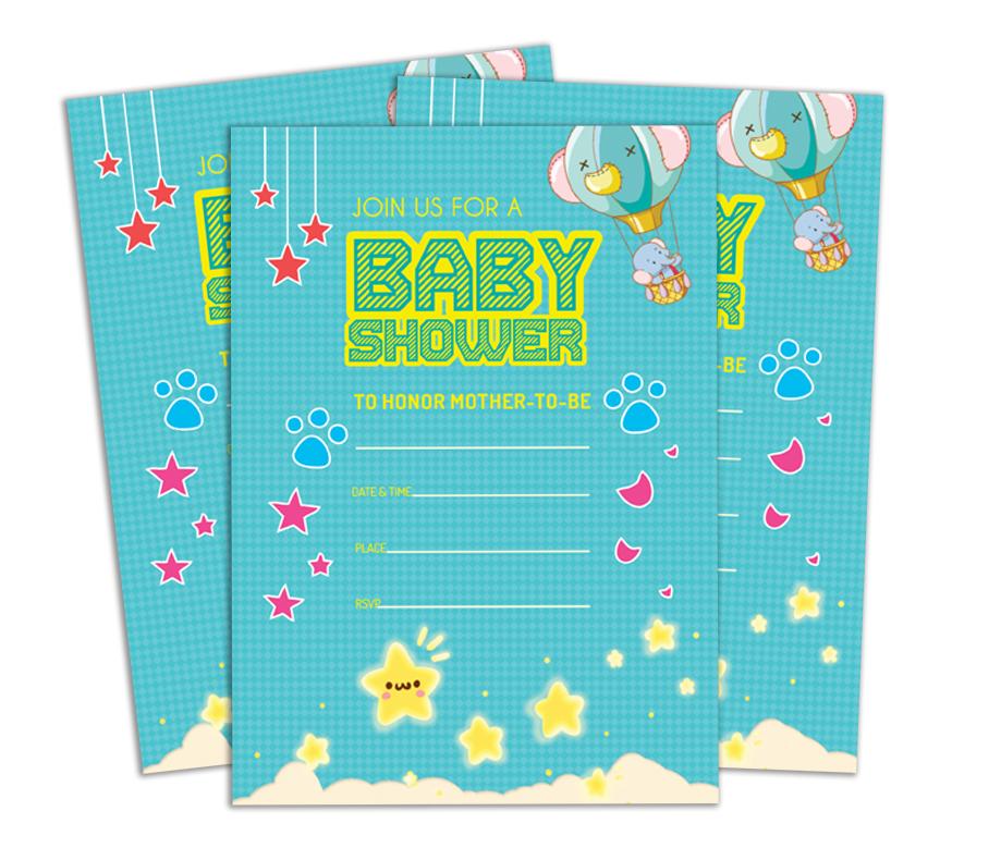 Пригласительные открытки на вечеринку в честь рождения ребенка Darling Souvenir Baby Shower, 28 шт., заполните или напишите пустые приглашения, распечатанные на принтере, принадлежности для вечеринок