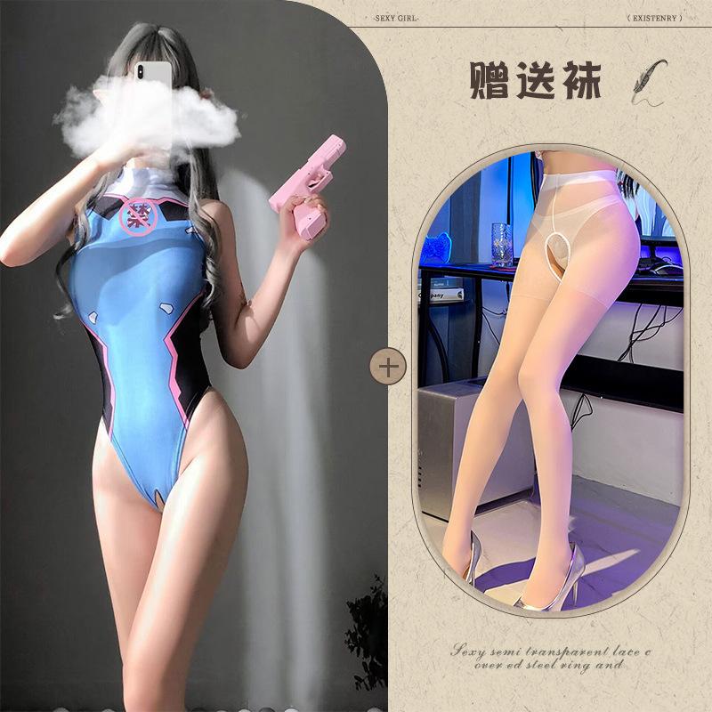 Fun underwear, sexy dynamic football baby split suit cos cheerleaders jersey perspective temptation