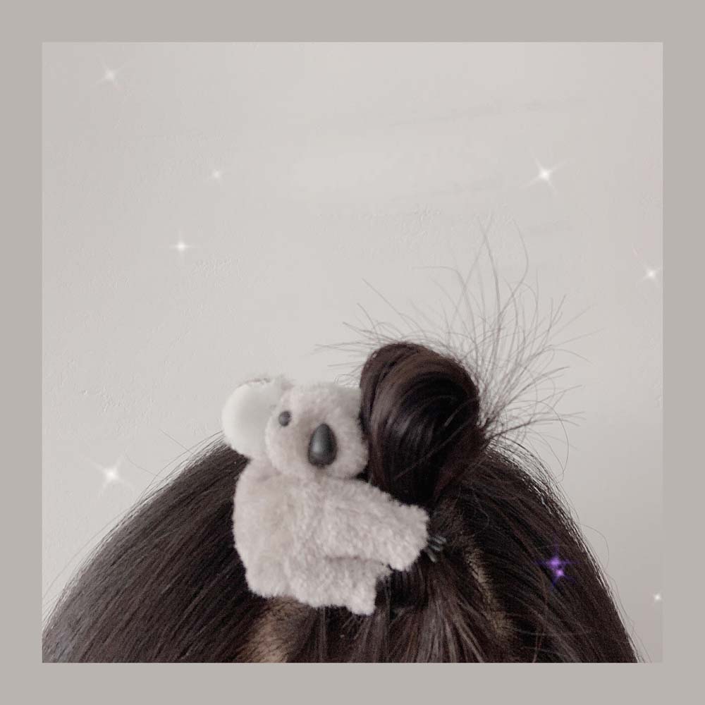 Simple Wild Animal Korean Plush Cartoon Hair Clip Koala Hairpin Headwear Bag Accessories