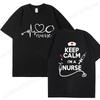 Keep Calm Nurse Print T-shirts Short Sleeve Black Women T-shirt Girl Vintage Tops Tee Shirt Female Harajuku Clothing Streetwear