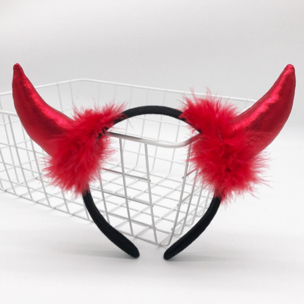 Goth Devil Headband Horns Children Headbands Halloween Party Adults Decorations
