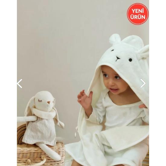 Мягкое хлопковое полотенце для новорожденных девочек и мальчиков, пеленальное полотенце цвета экрю/кролика