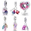 New Arrivals Copper Plated Sweet Candy Cup Cake Dangle Charm Fit Original Bracelet Birthday Diy Jewelry Gifts For Kids