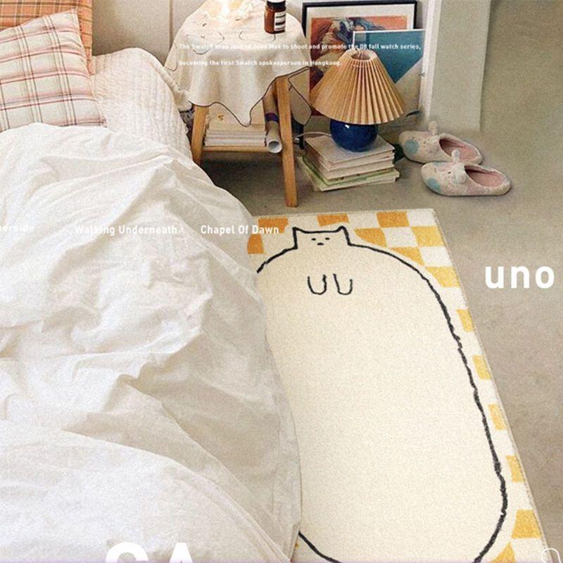 Ковер Прикроватный коврик Коврик для пола в спальне Коврик для ног в форме цветка ландыша Стиль напольного покрытия Длинная полоса Имитация кашемирового ковра