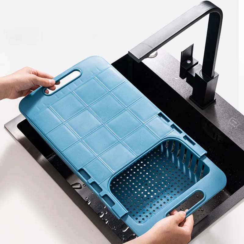 2 в 1 креативная кухонная телескопическая многофункциональная разделочная доска для разделки фруктов и овощей, раковина, сливная корзина для хранения, гибкие кухонные инструменты