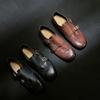 Retro Leather Hand-carved Small Leather Shoes 2025 New British Style Double Buckle Single Shoes Comfortable Heightening Loafers Women