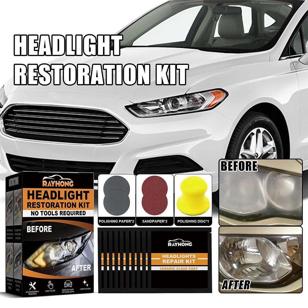 Комплект для восстановления керамических фар Clean Yellow Haze Scratch Off Headlight Cleaner Restorator Kit для автомобильных задних фар
