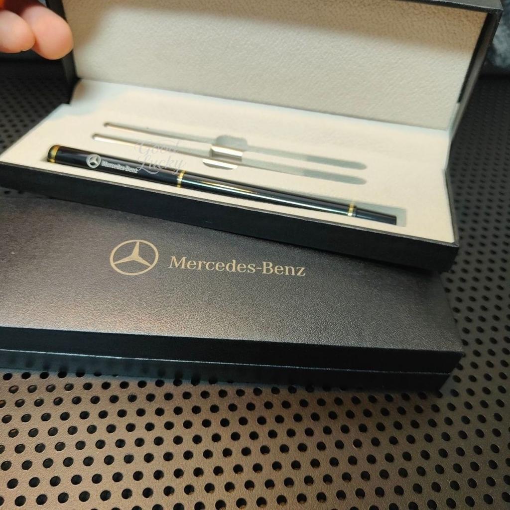 For Mercedes Benz LOGO Pen High-End Business Office Ink Box Set Golden Text School Supplies Stationery Men Luxury Writing Office SO0