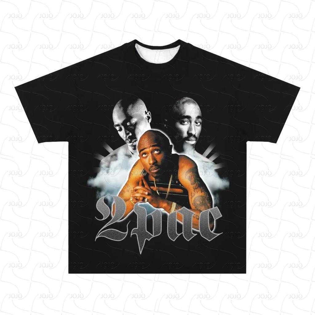 Rapper 2PAC Retro Graphic T Shirt Men's Hip Hop Clothing T-Shirts Y2k Unisex Fashion Oversized Ghetto Gangster Tupac Top