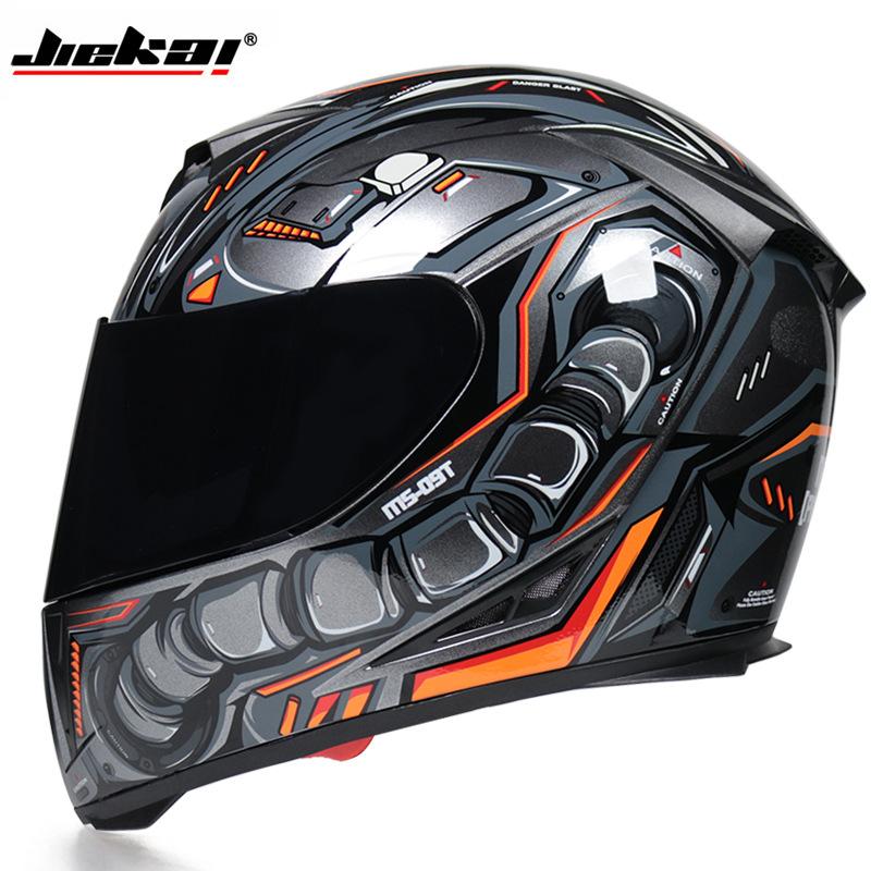 JIEKAI Electric Car Helmet Men's And Women's Full Helmet Double Lens Anti Fog Motorcycle Personality Cool Safety Helmet
