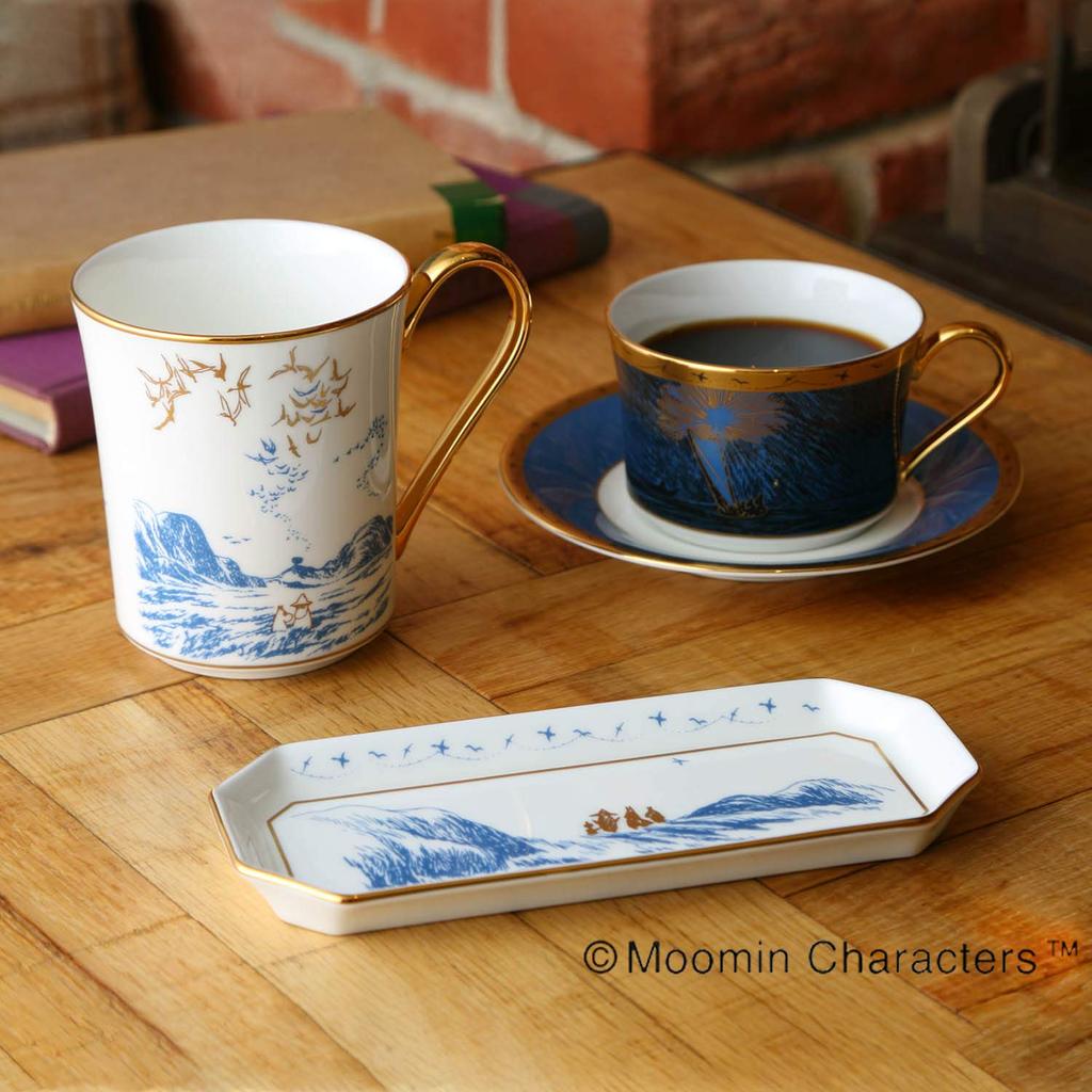 Noritake чашка-блюдце 245 куб. см Moomin Moominpappa отправляется в море 1 гость синий костяной фарфор и (Кофе чай) TG93686/N-091L