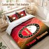 Custom Name Bedding Set 3 PiecesFeyenoord Print Duvet Cover + 2 Pillowcases Soft Bed Decor