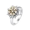 Bague Ringen Роскошные ювелирные изделия с муассанитом и бриллиантами 3,5 карата, обручальное кольцо из стерлингового серебра S925 для женщин, дизайн в форме цветка, размер 5-9
