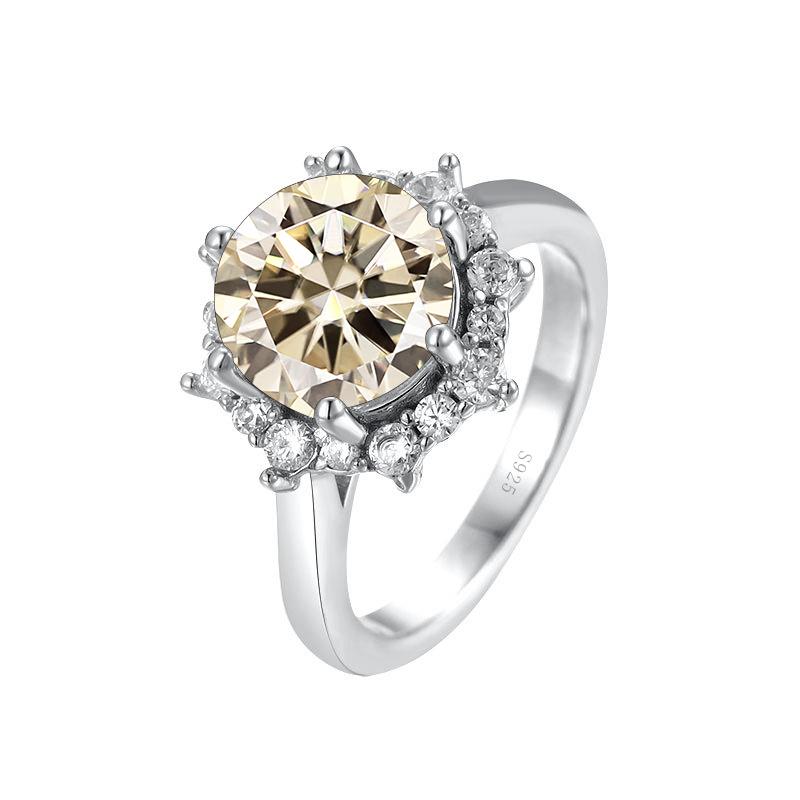 Bague Ringen Роскошные ювелирные изделия с муассанитом и бриллиантами 3,5 карата, обручальное кольцо из стерлингового серебра S925 для женщин, дизайн в форме цветка, размер 5-9