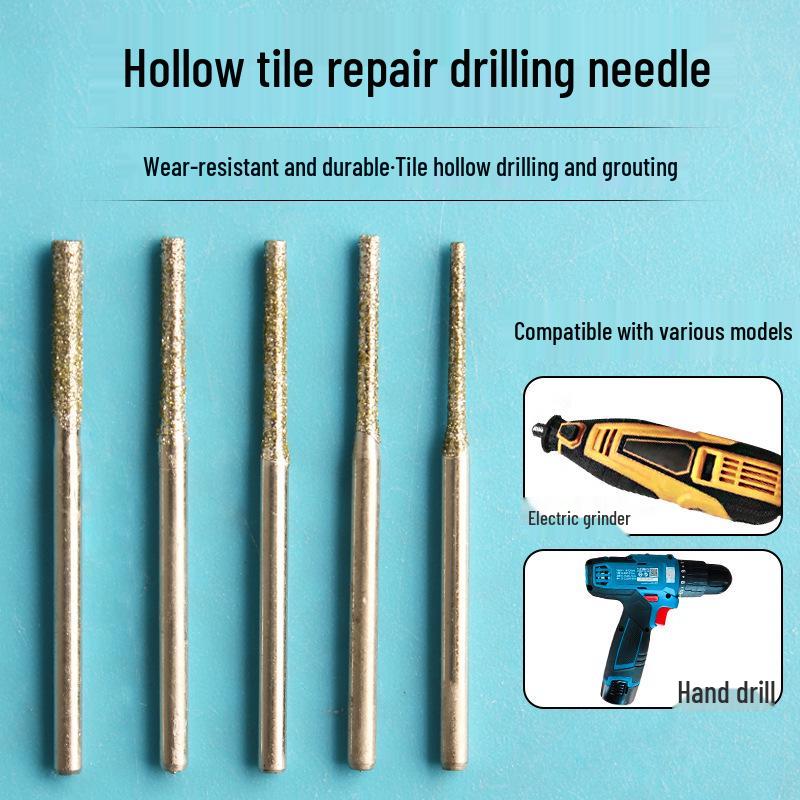 Jade Grouting & Tile Drill Bit - Hollow Needle Design for Precision