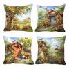 Home Decor Spring Garden Scene Pillow Covers Pattern Cushion Cover Suitable For Sofa Bedroom Car Pillow Cover