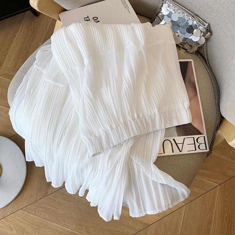 Женская юбка весна-лето 2025 Purple Fairy Gauze: Тонкий, универсальный, плиссированный дизайн