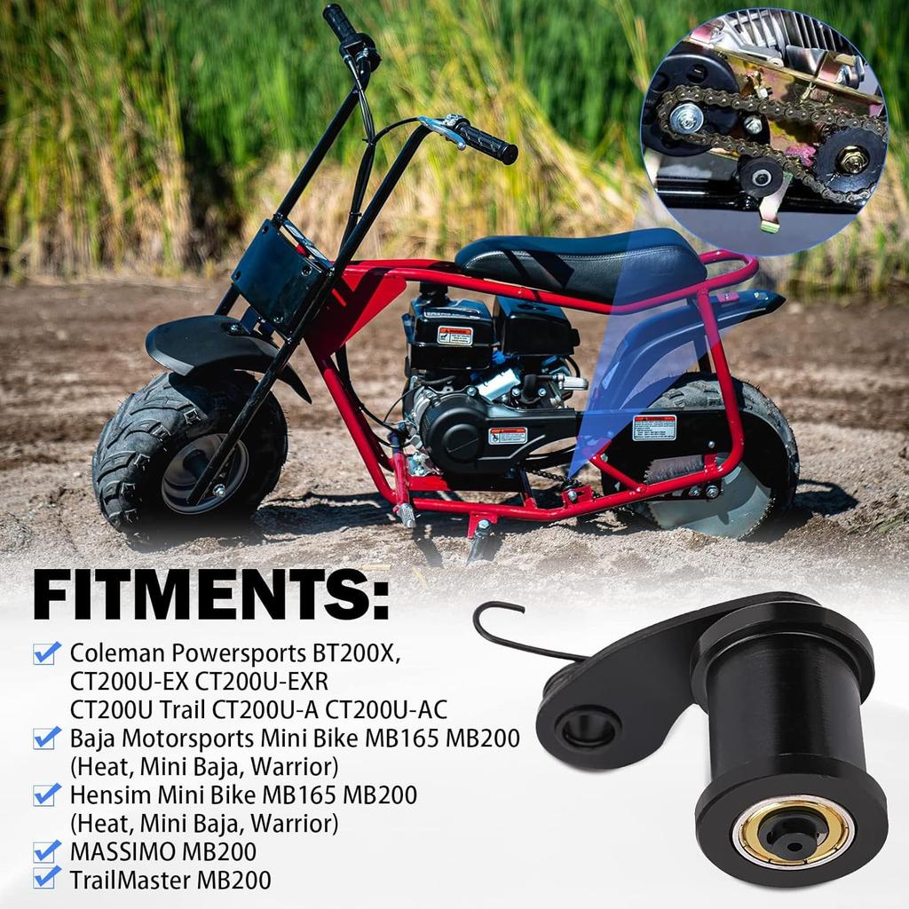 Chain Tensioner With 1-3/4" Roller For Coleman Mini Bike BT200X CT200U Trail CT200U-EX MiniBike TrailMaster Massimo MB200 Hensim Baja Heat Warrior