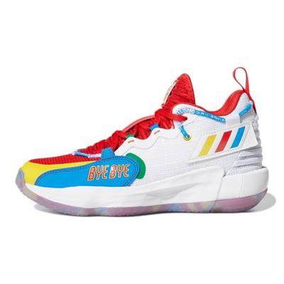 LEGO x Dame 7 EXTPLY Кроссовки для подростков Bye Bye Kids Разноцветные Облачно-белые Ярко-красные S42806