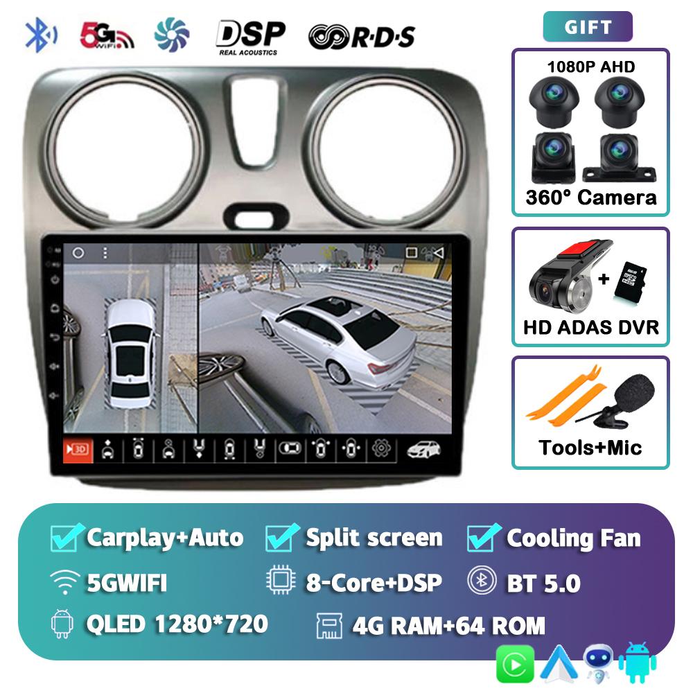 Android 14 Carplay Auto WIFI+4G для Renault Lodgy Dacia Dokker 2012-2020 Автомобильный Радио Мультимедиа Видео Плеер Навигация GPS Стерео