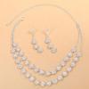 Inlay Rhinestone Shining Jewelry Set Exquisite Clavicle Chain Elegant Bracelet  Wedding Engagement