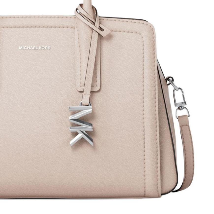 Michael Kors Laila Logo Charm Shoulder Tote Bag Women handbags Nude-Pink 30S5G9IS1L-SOFTPINK