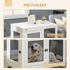 PawHut Dog cage free-standing dog cage with removable cushion black and white steel - 94 x 60 x 71.5 cm