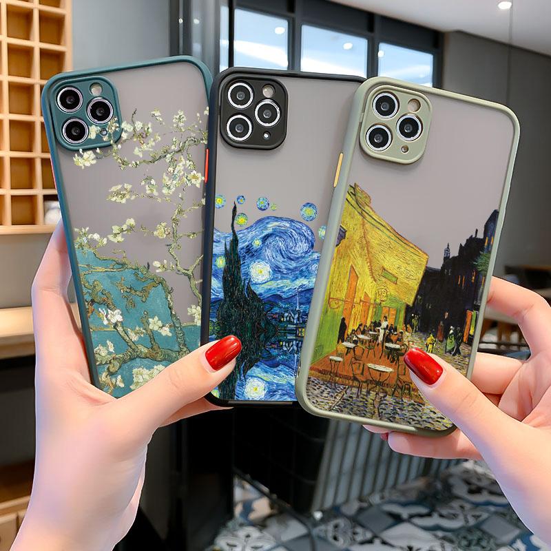 Для Coque iphone 17 16 15 14 11 12 13 Pro Max Mini X XR XS 16 Plus Чехлы для телефона Искусство Картина маслом Ван Гога Мягкие ударопрочные чехлы