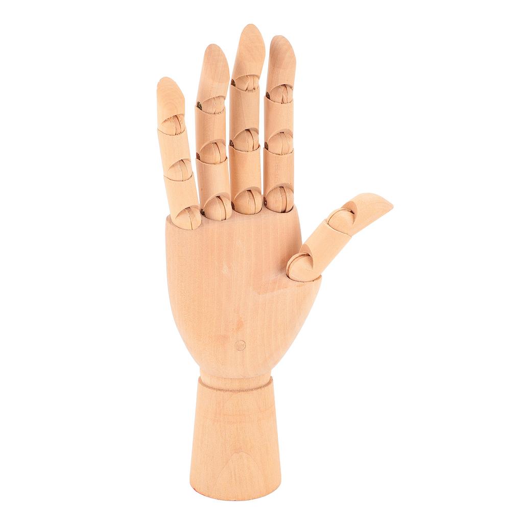 Wooden Hand Model Flexible Movable Fingers Right Hand Mannequin Figure for Display Drawing Study