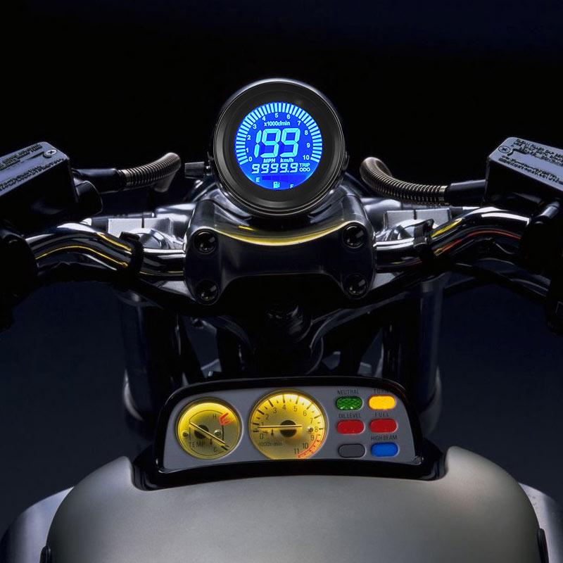 7 Color Motorcycle Speedometer LCD Digital Screen Motorcycle Scooter ATV Retro Dashboard Instruments Oil Gauge Meters Universal