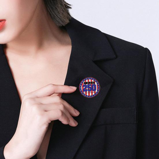 250th USA Anniversary Brooch Pin Metal Enamel Zinc Alloy Brooch Independence Day Commemorative Souvenir Badge for Bags, Clothing