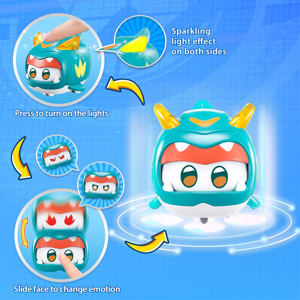 Суперкрылья Супер Питомник-Тино Питомец Динозавр Со Сверкающим Светом Слайдер Лицо Для Смены Эмоций Штабелируемые Фигурки Игрушка Для Детей Подарок