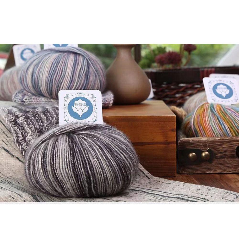 Очень мягкая шерстяная пряжа для ручного вязания, многоцветная, меланжевая, средней толщины, не выцветает, универсальная пряжа для ручного вязания носков.