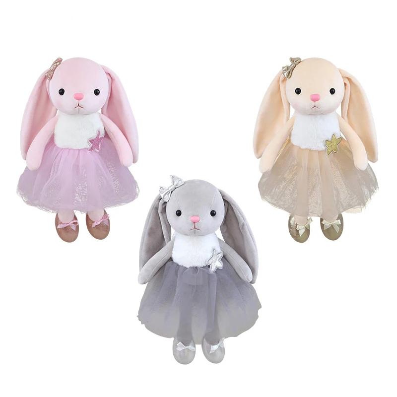Lovely Ballet Bunny Plush Toys Soft Stuffed Cute Dressing Rabbt Animal Dolls Baby Finger Pillow for Kids Girl Birthday Gift