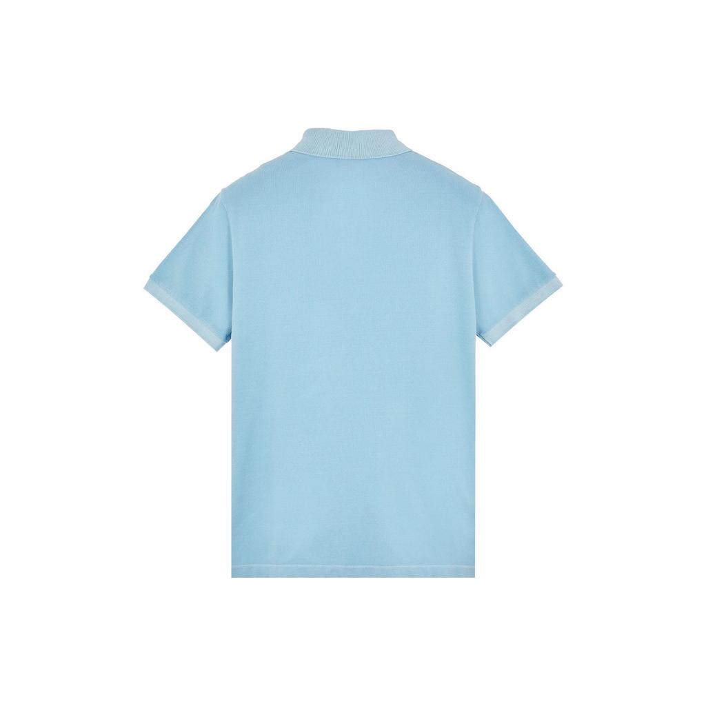 STONE ISLAND Мужская футболка-поло с коротким рукавом и логотипом однотонного цвета Ss23, рубашки-поло, небесно-голубой 10152SC67-V0041