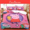 Kids 3d Cartoon Pig Duvet Cover Pillowcase Single Double Bedding Gift Set