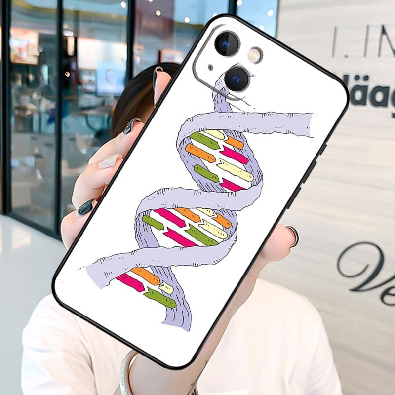 Ретро Иллюстрация ДНК Наука Чехол для Телефона Для iPhone 13 12 Mini 11 14 15 16 Pro Max Plus X XS Max XR Защитный Корпус