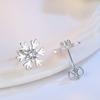 Snowflake Stud Earrings Women's Openwork Earrings Silver-plated Stud Earrings Women's Christmas Gift Zircon Earrings