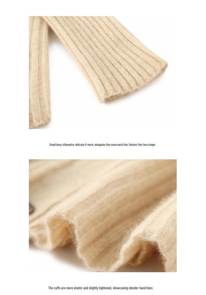 Женский Утягивающий Кашемировый Кардиган – 100% Чистая Шерсть, Вязание в Резинку, Универсальная Верхняя Одежда для Осени/Зимы