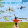 Pull Wire Bamboo Dragonfly Draw Rope Outdoor Airplane Toy Gift Aviation Model Copter  Children's