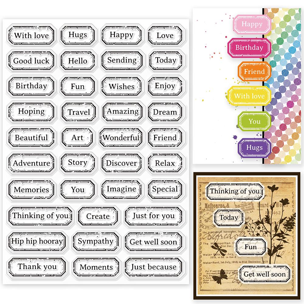 PVC Stamps for DIY Scrapbooking Photo Album Decorative Cards Making Stamp Sheets Film Frame Word 21x14.8x0.3cm
