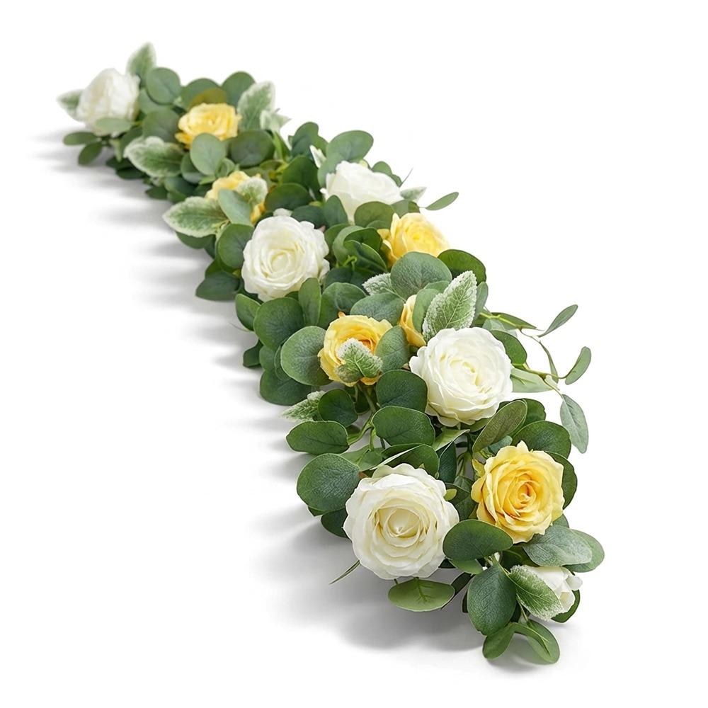 Green Eucalyptus Leaves Artificial Poeny Vine Plant Wall Decorative Flower Bar Decoration